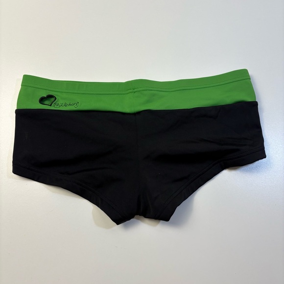 NWT Billabong Black & Green Bikini Bottoms Size M Low Rise Surf Swim shorts 💚 - Picture 5 of 9